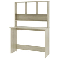 Kira Work Desk with Hutch, 4 Shelves, Beige Engineered Wood, 43 Inch - BM340477