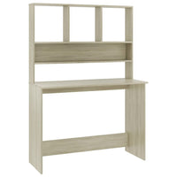 Kira Work Desk with Hutch, 4 Shelves, Beige Engineered Wood, 43 Inch - BM340477