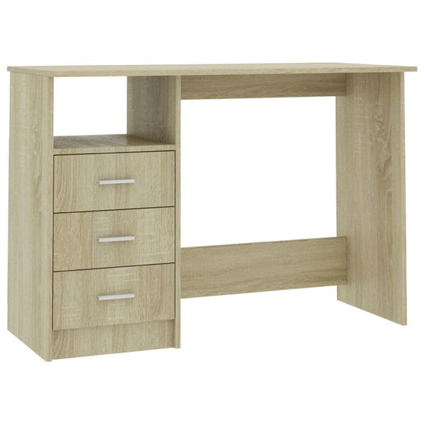 Work Desk, 3 Drawers, 1 Shelf, Sonoma Oak Brown Finish, 43 Inch - BM340479