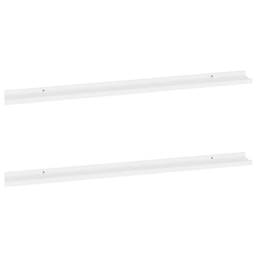 Novia Wall Shelf Set of 2, Sleek Modern White Frame, 45 Inch - BM340482