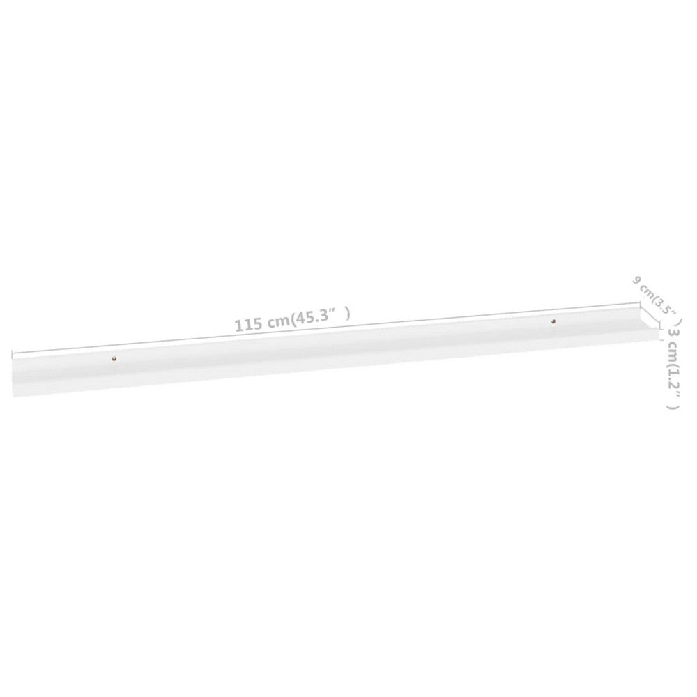 Novia Wall Shelf Set of 2, Sleek Modern White Frame, 45 Inch - BM340482