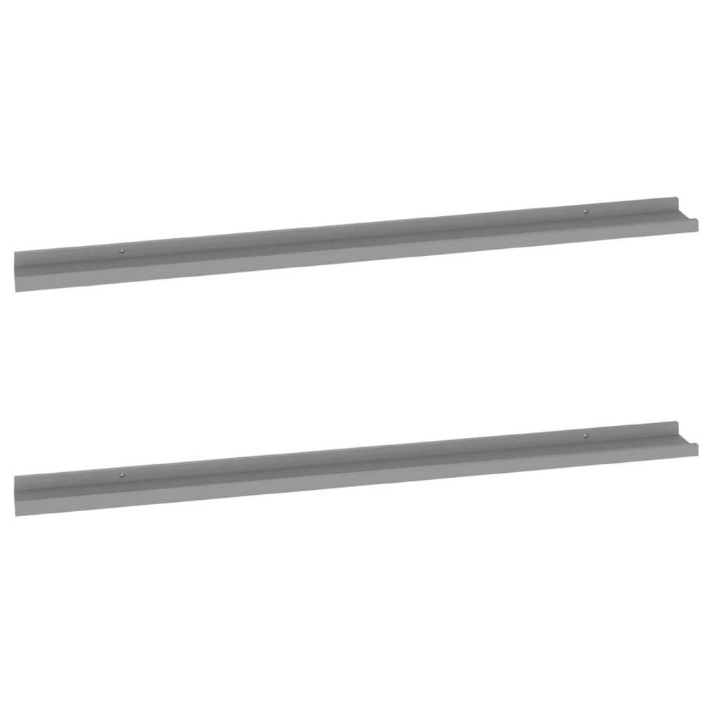 Novia Wall Shelf Set of 2, Sleek Modern Gray Frame, 45 Inch - BM340483