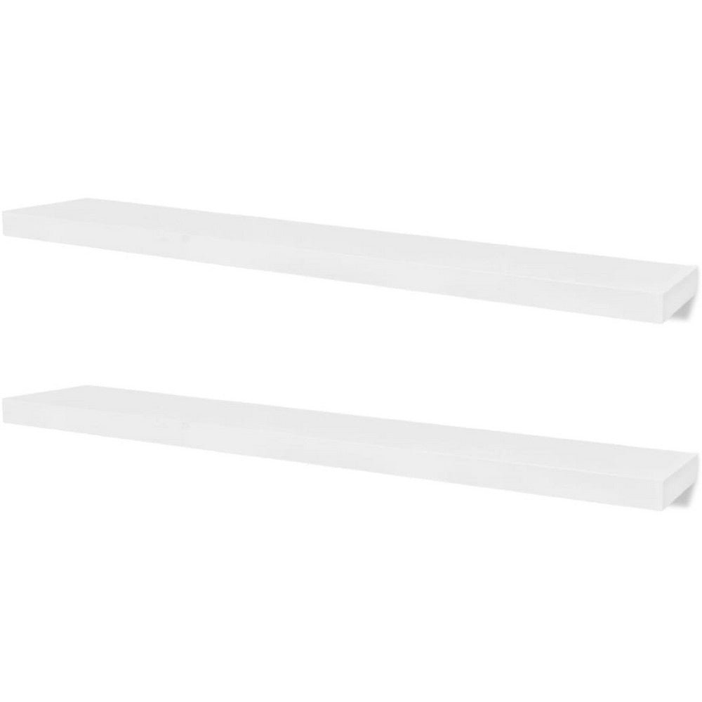 Floating Wall Shelf Set of 2, Spacious White Frame, 47 Inch - BM340487