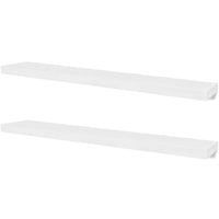 Floating Wall Shelf Set of 2, Spacious White Frame, 47 Inch - BM340487