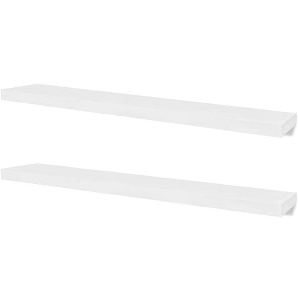 Floating Wall Shelf Set of 2, Spacious White Frame, 47 Inch - BM340487