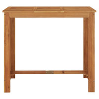 Outdoor Bar Table, Natural Brown Solid Acacia Wood, Rectangular 47 Inch - BM340491