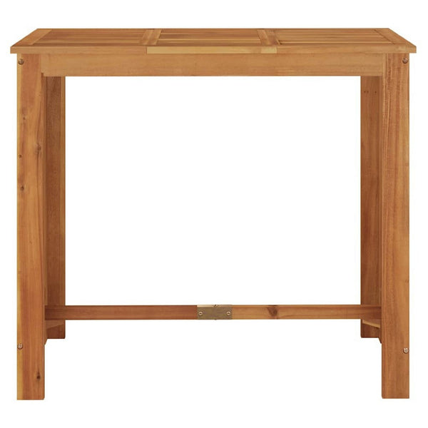 Outdoor Bar Table, Natural Brown Solid Acacia Wood, Rectangular 47 Inch - BM340491