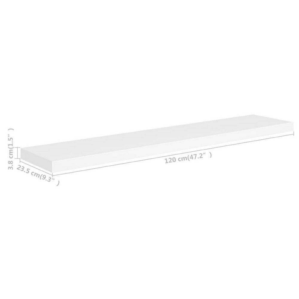 Gima Hanging Wall Shelf Set of 2, Honeycomb MDF, White, 47 Inch - BM340493