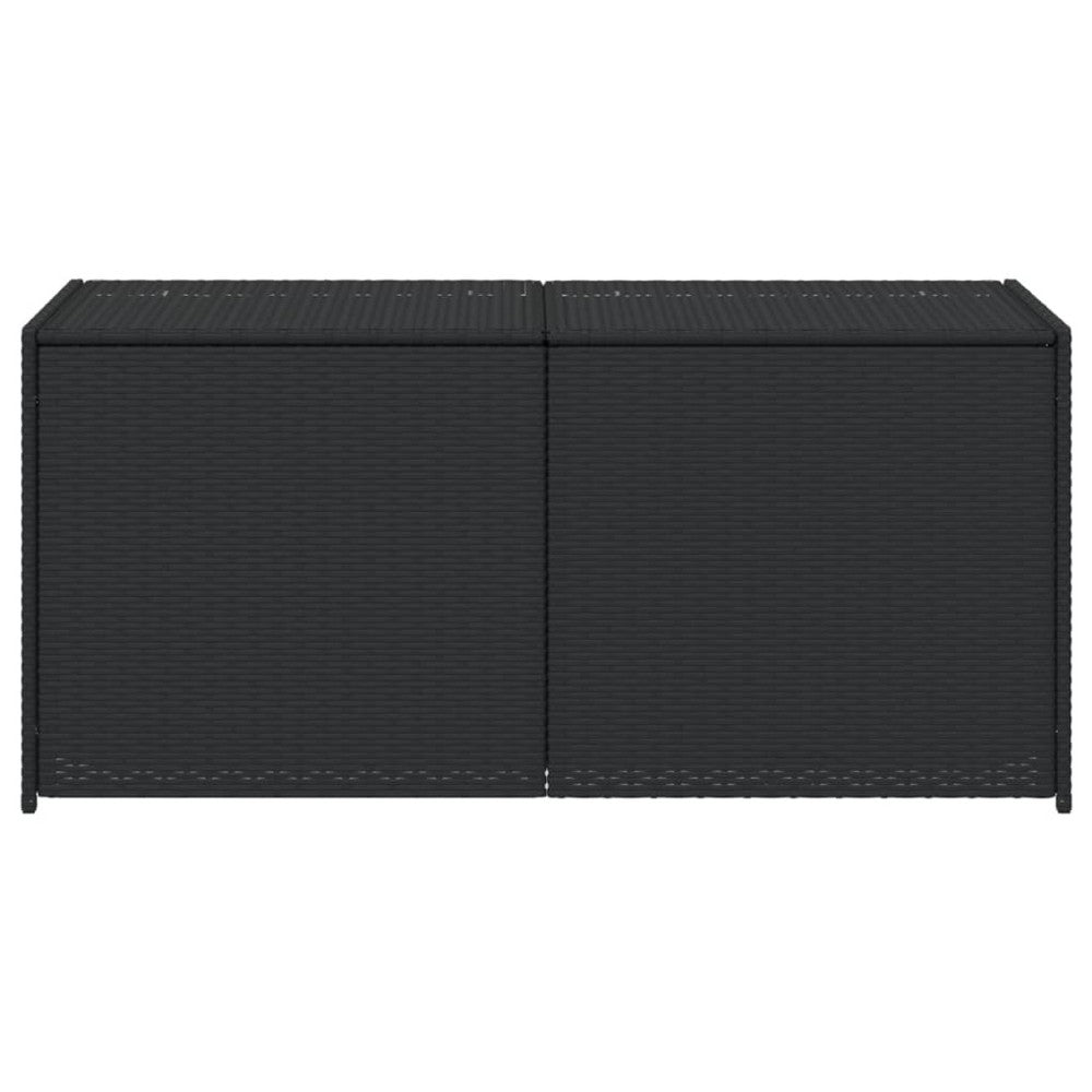 Jenna Outdoor Poolside Storage Box, Black Poly Rattan, 47 Inch - BM340495