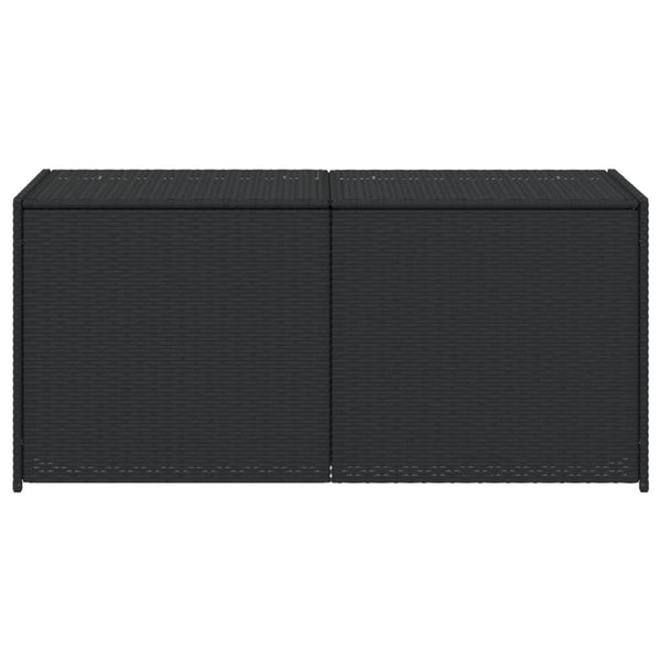 Jenna Outdoor Poolside Storage Box, Black Poly Rattan, 47 Inch - BM340495
