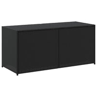 Jenna Outdoor Poolside Storage Box, Black Poly Rattan, 47 Inch - BM340495