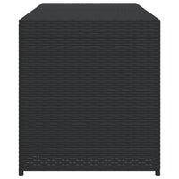 Jenna Outdoor Poolside Storage Box, Black Poly Rattan, 47 Inch - BM340495