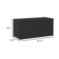 Jenna Outdoor Poolside Storage Box, Black Poly Rattan, 47 Inch - BM340495