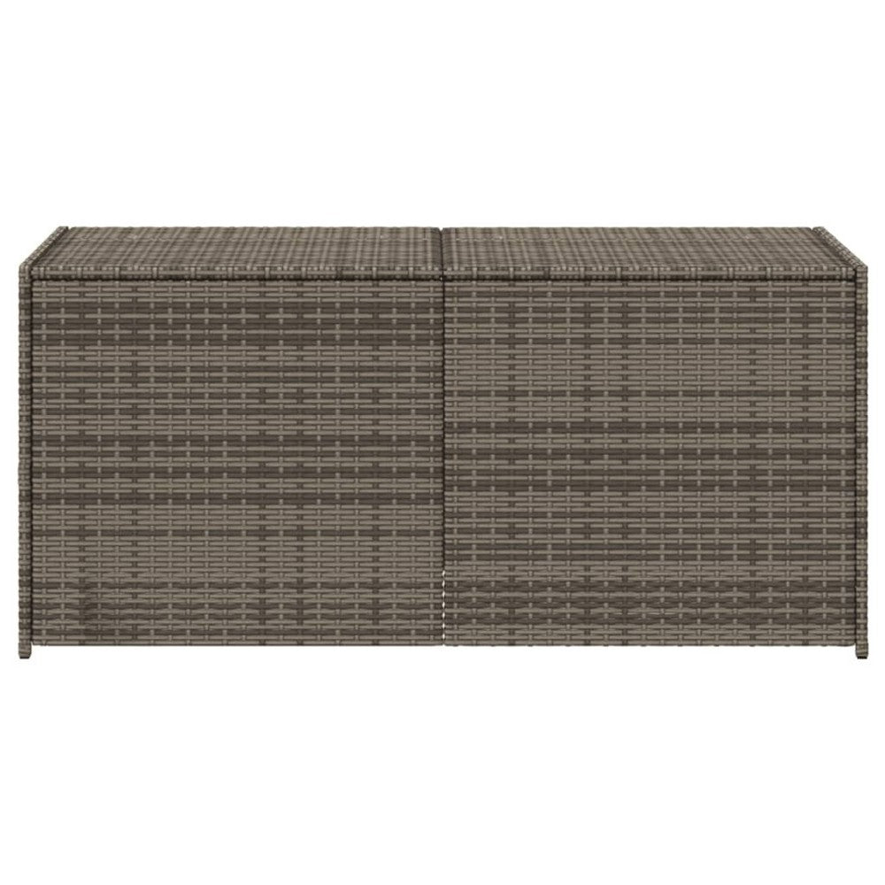 Jenna Outdoor Poolside Storage Box, Gray Poly Rattan, Steel Frame, 47 Inch - BM340496