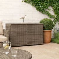 Jenna Outdoor Poolside Storage Box, Gray Poly Rattan, Steel Frame, 47 Inch - BM340496