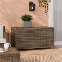 Jenna Outdoor Poolside Storage Box, Gray Poly Rattan, Steel Frame, 47 Inch - BM340496