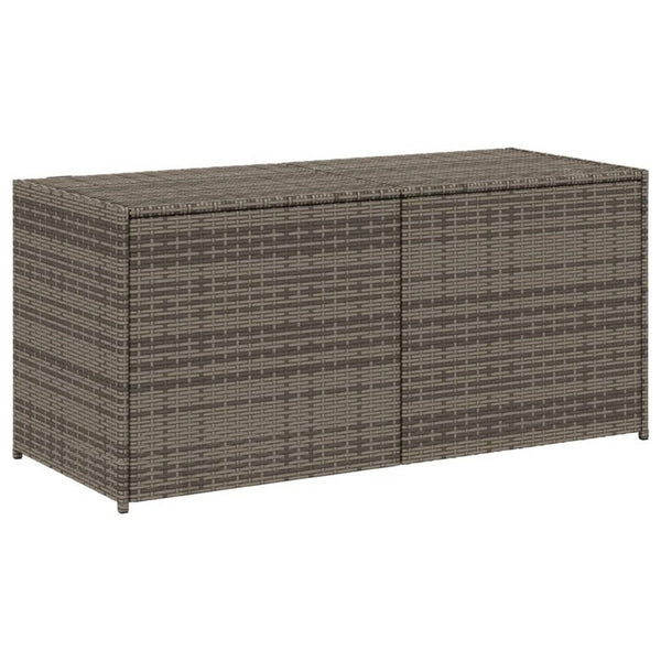 Jenna Outdoor Poolside Storage Box, Gray Poly Rattan, Steel Frame, 47 Inch - BM340496