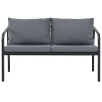 Outdoor Sofa, Dark Gray Polyester Cushions Black, Aluminium 48 Inch - BM340501