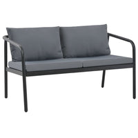 Outdoor Sofa, Dark Gray Polyester Cushions Black, Aluminium 48 Inch - BM340501