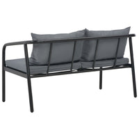 Outdoor Sofa, Dark Gray Polyester Cushions Black, Aluminium 48 Inch - BM340501