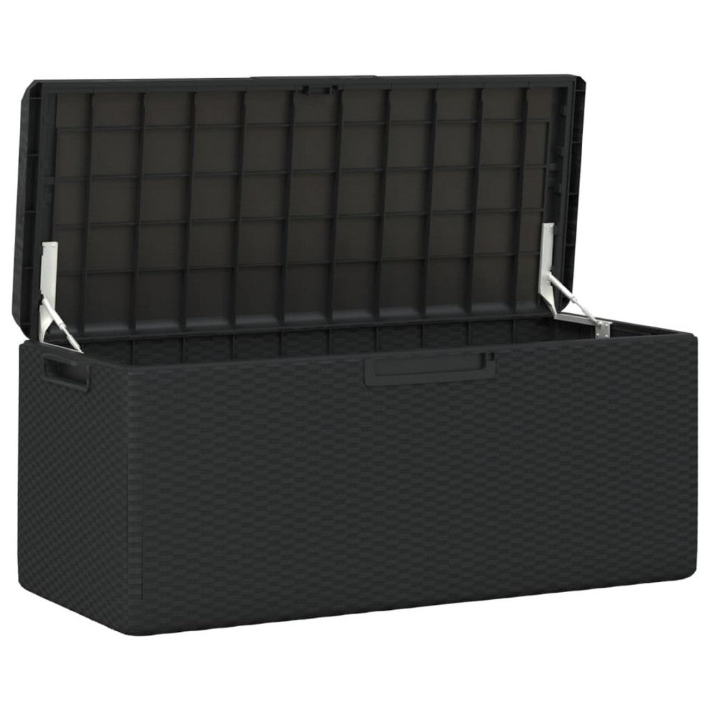 Outdoor Garden Storage Box, Anthracite Gray, Metal, 49 Inch - BM340502