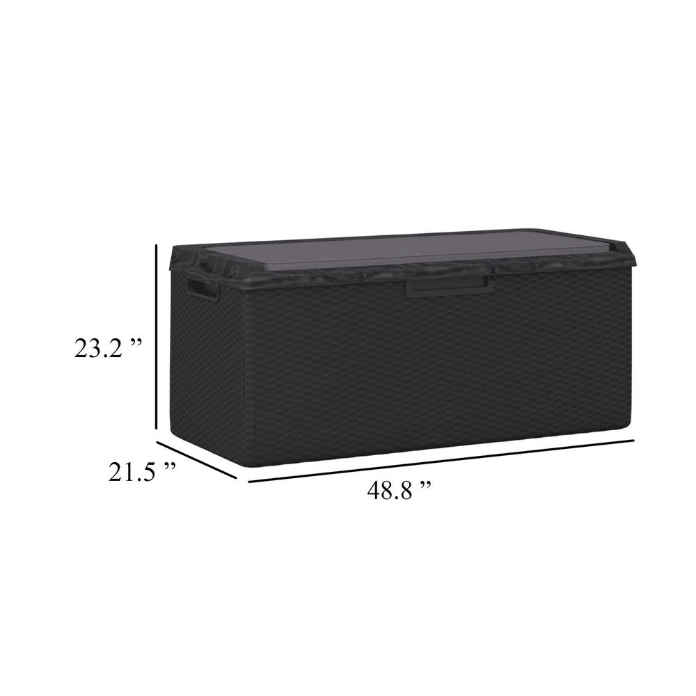 Outdoor Garden Storage Box, Anthracite Gray, Metal, 49 Inch - BM340502