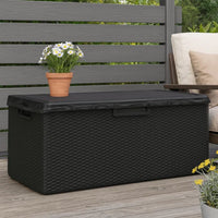 Outdoor Garden Storage Box, Anthracite Gray, Metal, 49 Inch - BM340502