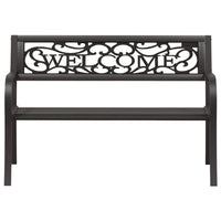 Garden Bench, Weather Resistant Black Powder-Coated Steel, 50 Inch - BM340504