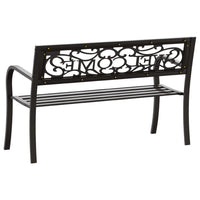 Garden Bench, Weather Resistant Black Powder-Coated Steel, 50 Inch - BM340504