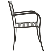 Garden Bench, Weather Resistant Black Powder-Coated Steel, 50 Inch - BM340504