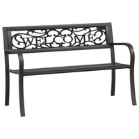 Garden Bench, Weather Resistant Black Powder-Coated Steel, 50 Inch - BM340504