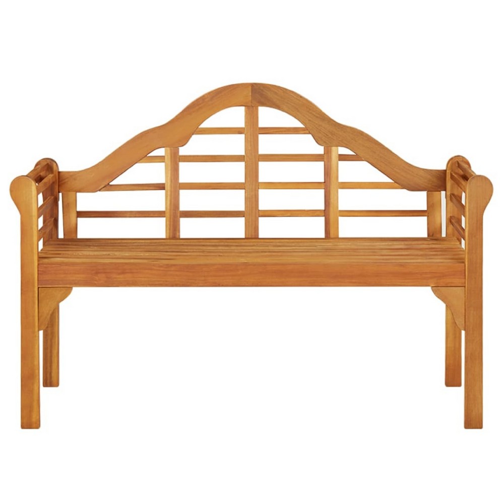 Garden Bench, Weather Resistant Brown Solid Acacia Wood, 49 Inch - BM340505