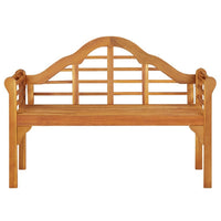 Garden Bench, Weather Resistant Brown Solid Acacia Wood, 49 Inch - BM340505