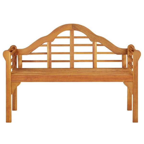 Garden Bench, Weather Resistant Brown Solid Acacia Wood, 49 Inch - BM340505