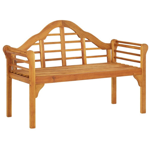 Garden Bench, Weather Resistant Brown Solid Acacia Wood, 49 Inch - BM340505