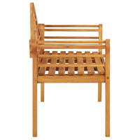Garden Bench, Weather Resistant Brown Solid Acacia Wood, 49 Inch - BM340505