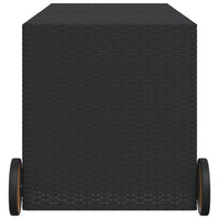 Lexie Outdoor Patio Storage Box, Black Rattan Wicker, Casters, 50 Inch - BM340506