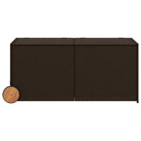 Lexie Outdoor Patio Storage Box, Brown Rattan Wicker, Casters, 50 Inch - BM340507