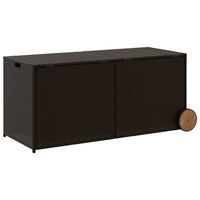 Lexie Outdoor Patio Storage Box, Brown Rattan Wicker, Casters, 50 Inch - BM340507