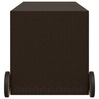 Lexie Outdoor Patio Storage Box, Brown Rattan Wicker, Casters, 50 Inch - BM340507