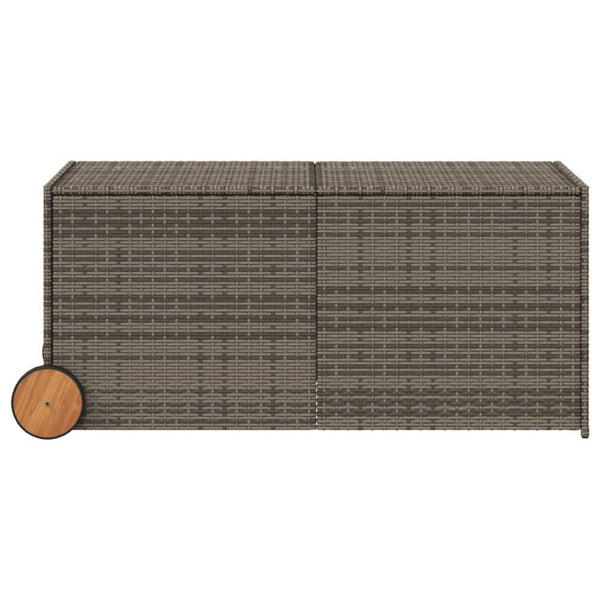 Lexie Outdoor Patio Storage Box, Gray Rattan Wicker, Casters, 50 Inch - BM340508