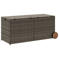 Lexie Outdoor Patio Storage Box, Gray Rattan Wicker, Casters, 50 Inch - BM340508