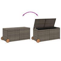 Lexie Outdoor Patio Storage Box, Gray Rattan Wicker, Casters, 50 Inch - BM340508