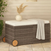 Lexie Outdoor Patio Storage Box, Gray Rattan Wicker, Casters, 50 Inch - BM340508