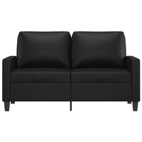 Otis 2 Seater Sofa, Sleek Black Faux Leather Cushions, 54 Inch - BM340510