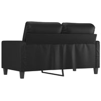 Otis 2 Seater Sofa, Sleek Black Faux Leather Cushions, 54 Inch - BM340510