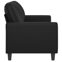 Otis 2 Seater Sofa, Sleek Black Faux Leather Cushions, 54 Inch - BM340510
