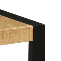 Rezza Dining Table, 55 Inch Brown Solid Mango Wood Top, Black Steel - BM340511