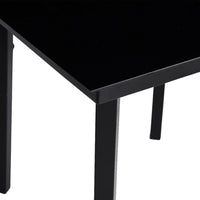 Viene Garden Outdoor Dining Table, Black Powder Coated Steel, 55 Inch Glass Top - BM340513