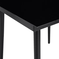 Viene Garden Outdoor Dining Table, Black Powder Coated Steel, 55 Inch Glass Top - BM340514